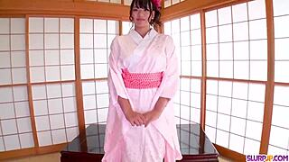 a stunning asian in kimono delivers flawless blowjob during intimate home xxx session. more at javhd.