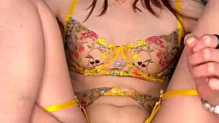 Teen brunette masturbates with toy on day 12 😏