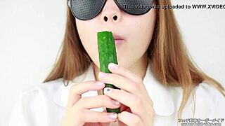 Eating Fetish Women Make Sounds While Eating Cucumber