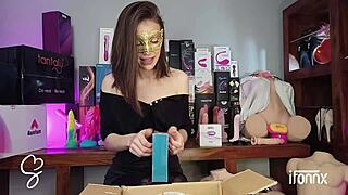 Sarah Sue's narrow and petite body enjoys playing with big toys