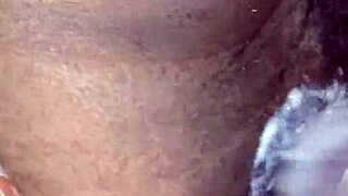 Solo session with a big beautiful black woman showing off her creamy pussy