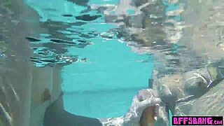 Bisexual Teens In Bikinis Enjoy A Pool Party Outdoors