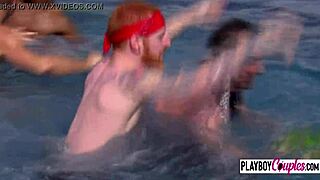 Are these couples steaming up the pool with foreplay?