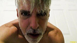 gay dilf richard lennox showcases his big cock in pantyhose during a bizarre fetish session.