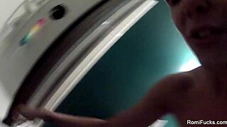 Romi rain enjoys a steamy shower, touching her big tits and ass