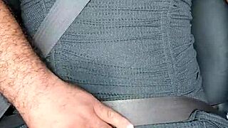 Changing naked in a moving car, then getting touched a bit.