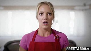 Maid Candice Dare's intense 3some with double penetration and creampie