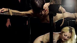 hey, wanna see this bound chick whipped with hot candle wax?