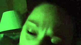 Wife with big tits sucks cock in intense blowjob session