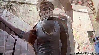 Raw fuck! Sexy latina gf bangs lover in alley!