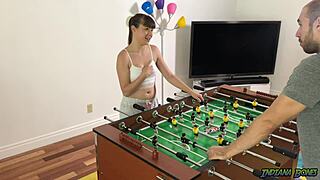 Fucking Step-Sister Luna Rival In A Bet, POV Blowjob And Hairy Pussy Cumshot