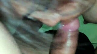 Teen with tattoo and small tits gives oral to friend's big cock and swallows creampie.