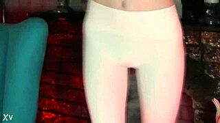 Sweet eaton teases in fitted white leggings on webcam