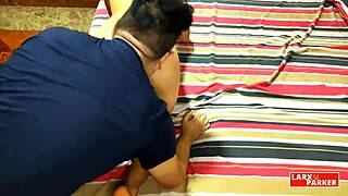 Young and beautiful Venezuelan beauty gets her ass licked by a hot guy in a room casting.
