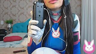 ASMR Roleplay Cosplay DVA Overwatch with Naughty Gamer Friend. Wanna Play This Hot Game with Us Tonight?