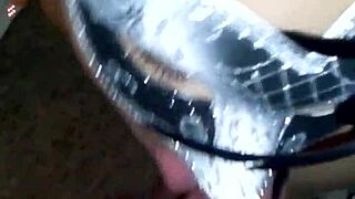 latina wife in a mask plays wild with her favorite toys.