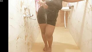 Myanmar milf bathing in the shower