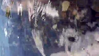 Argentinian Brunette Exhibitionist Bathes In River With Tits Exposed And Touches Herself