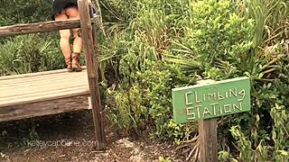 Kelley Cabbana masturbates her pussy in the public park