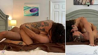 Horny Husband Cheats On Wife With Tattooed Brunette Psilo Siren!