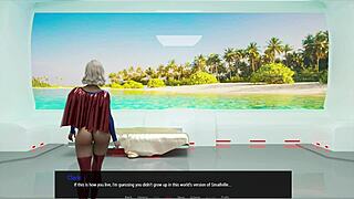 Blonde with big tits and shaved pussy plays with toys