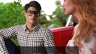 Blonde with big tits and shaved pussy plays with toys