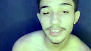 gay solo guy jerks off and cums with hand