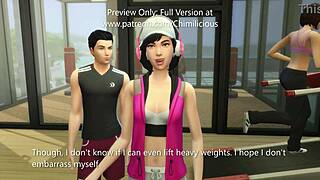 working out with my horny girlfriend turns into a blowjob outdoors