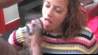 this 19-year-old amateur got her face slammed by a huge black cock