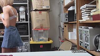 slim perky thief kneels to escape after getting caught 😏