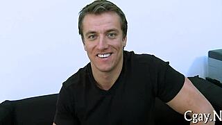 Two men engage in hardcore homosexual sex.