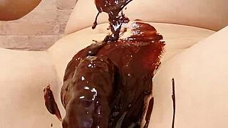 Japanese gay cooks chocolate banana intriguingly