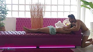 Big assed Colombian beauty gets a massage with a cock