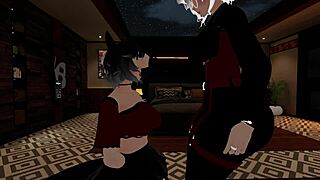 Fake cop gets deepthroat blowjob from femboy in office 😈