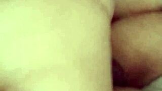 Blonde wife teases with pussy rubbing before wild ride.