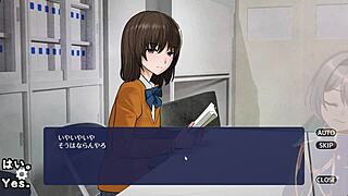 A doujin game with shadow characters having sex in a school setting, available to play on the trial version of the machine with English subtitles.