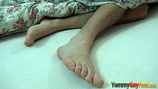 Twinks give head with footjob!
