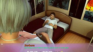 Barbara visits for a game with big tits, pussy, and cumshots