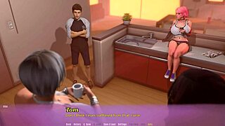 Barbara visits for a game with big tits, pussy, and cumshots