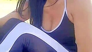 Petite latina milf bent over in doggystyle gets big ass fucked alone