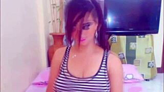 Beautiful transsexual self-pleasure with a huge cock