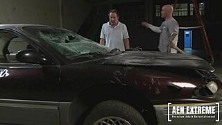 Will Powers watches bikini-clad pornstar Shawna Lenee fuck up his car in Bikini Warriors