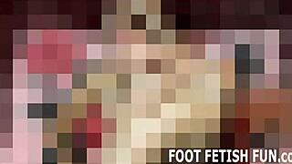 She teases your cock with soft sexy feet in pov bdsm fetish masturbation.