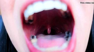mouth fetish exploration with tongue