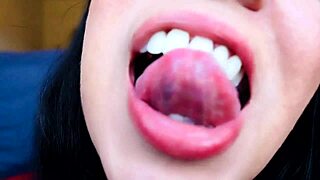mouth fetish exploration with tongue