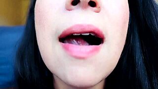 mouth fetish exploration with tongue