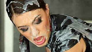 Bootylicious Babe Covered In Cum