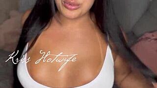 questions and answers with tanned brunette kriss hotwife in public outdoor setting.