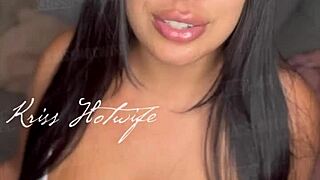 questions and answers with tanned brunette kriss hotwife in public outdoor setting.