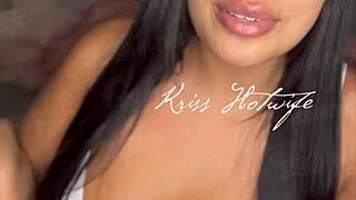 questions and answers with tanned brunette kriss hotwife in public outdoor setting.